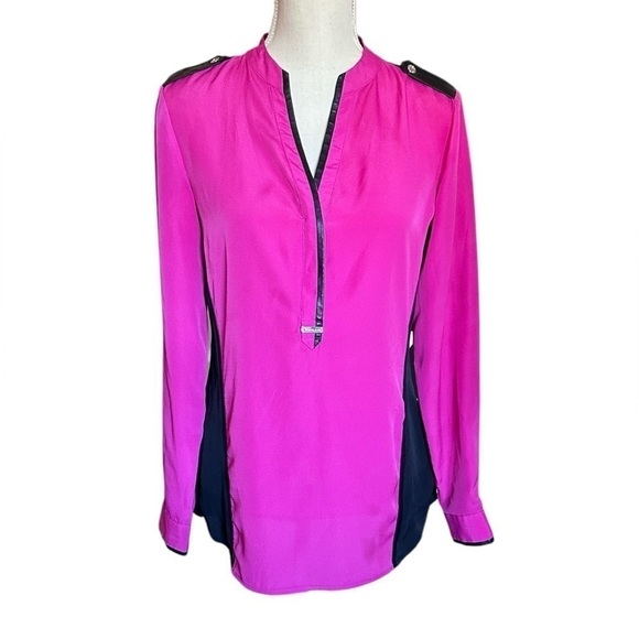 Michael Michael Kors Split Neck Blouse in Pink - Picture 1 of 4